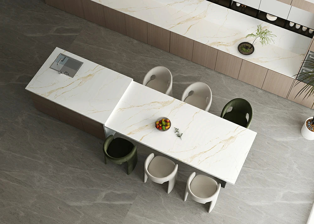 Tope de Piedra Sinterizada Calacatta Golden (320x160x1,2cm)