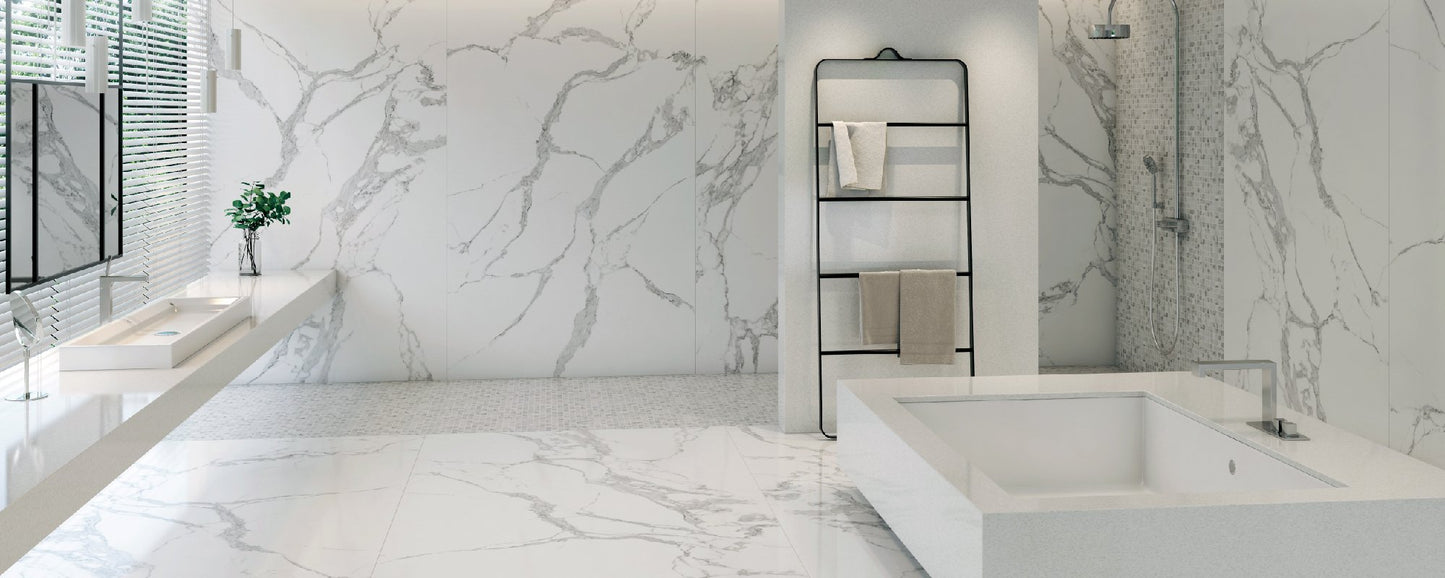 Revestimiento de Piedra Sinterizada Calacatta Gray (260x120x0,6cm)