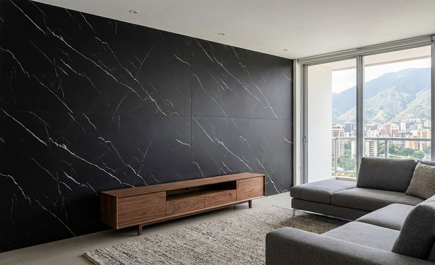 Tope de Piedra Sinterizada Black Marquina (320x160x1,2cm)